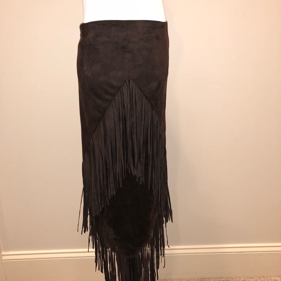 Ultra Suede Fringe Skirt - Picture 4 of 7